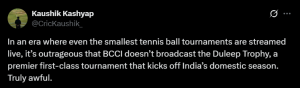 Duleep Trophy Blackout: Cricket Fans Angered by Lack of Live Coverage for Premier Domestic Tournament