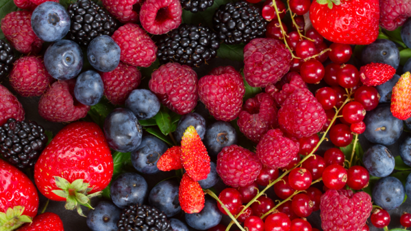 Assortment of fresh and colorful berries